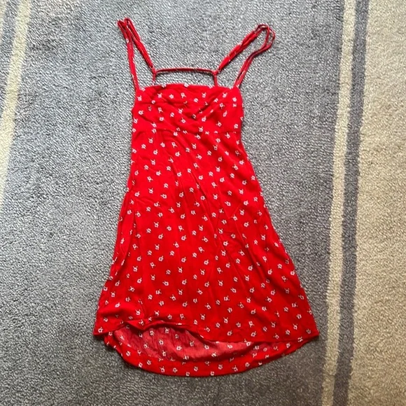 Free people red floral mini dress - Picture 1 of 8